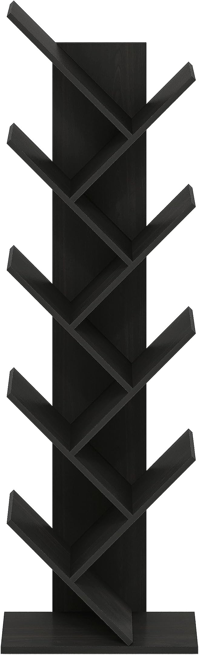 Furinno Bookshelf 9-Tier Floor Standing Tree Bookcase, Espresso-NeatNest