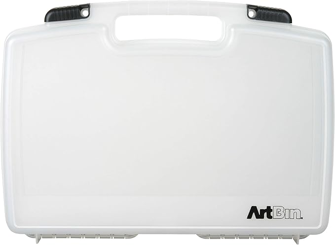 ArtBin 8017AB 17 inch Quick View Carrying Case, Portable Art & Craft Organizer with Handle, [1] Plastic Storage Case, Translucent