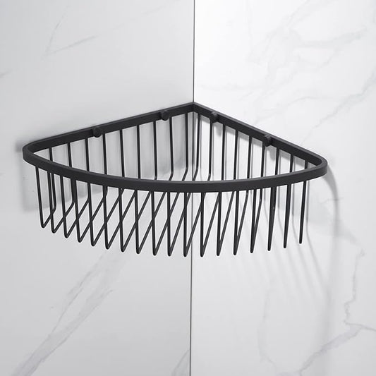 Corner Shower Caddy Organizer, SUS304 Stainless Steel Heavy Duty Rust-Proof Shelf Organizer, Wall Mounted Storage Rack for Bathroom Kitchen, Matte Black-NeatNest