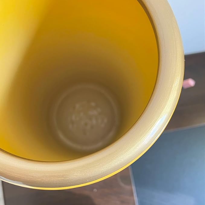 Ceramic Umbrella Stand Umbrella Holder for Entryway Hand-Made Umbrella Stand Barrels Umbrella Holder Cane Floor Standing Vase Ceramic Storage Bucket for Home Office Entrance Indoor.(Yellow 201)-NeatNest
