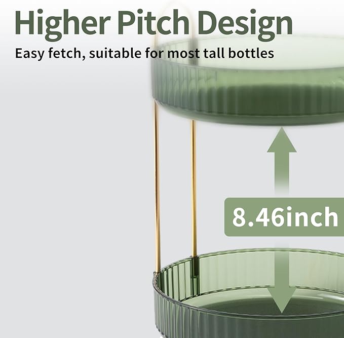 360 Rotating Makeup Organizer for Vanity,2 Tier Large Capacity Skincare Organizers,Bathroom Counter Organizer, Spinning Perfume Organizer & Vanity Organizer (Green-2 Tier)-NeatNest