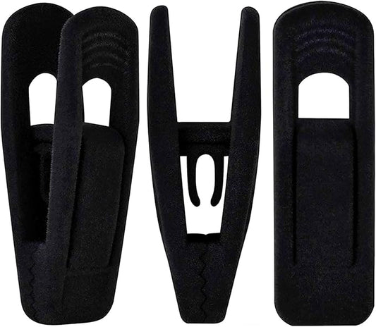 Black Velvet Hangers Clips 20 PCS, Non-Slip Velvet Clips for Suit Pant Skirt Hanger, Strong Finger Clips Perfect for Thin Flocking Hangers-NeatNest