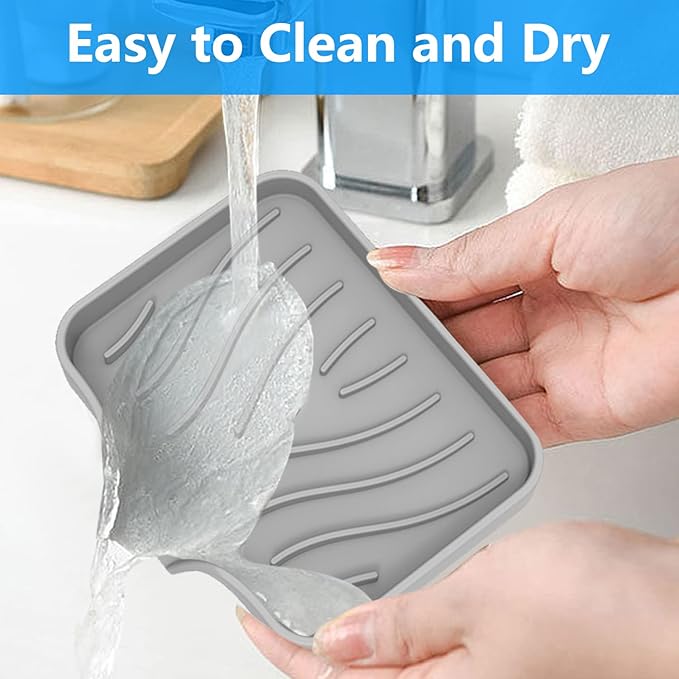 3-Pack Premium Soap Dishes, Easy to Clean Soft Silicone Self Draining Tray/Holder for Shower, Bathroom, Kitchen, Bathtub - Keep Soap Dry, Extend Life-NeatNest