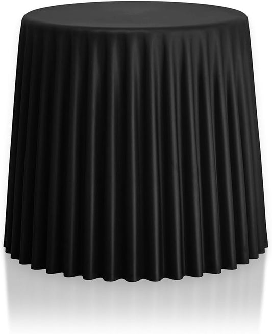 2xhome Modern Stackable Patio Stool | Versatile Coffee Table, Accent Ottoman, Dining Kitchen Chairs | Weather Resistant Plastic | Indoor Outdoor, Cafe Restaurant, Black