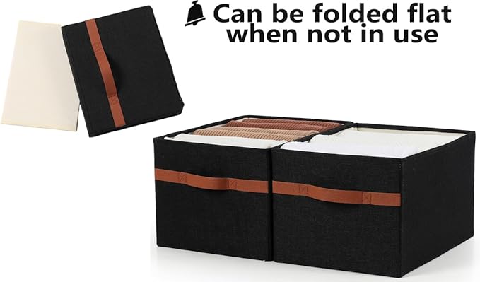 ALYER Collapsible Fabric Storage Organizer with Handles,Shelf Bins Box Container for Bedroom Office Closet Babies Nursery Toys Books Clothes (Black, 15.8" x 12" x 10")