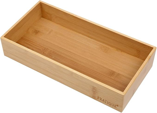 Bamboo Drawer Organizer - Kitchen Utensil Organizer Silverware Tray Cutlery Holder，Office Desk Supplies and Accessories (12x5.9x2.6 inch)-NeatNest