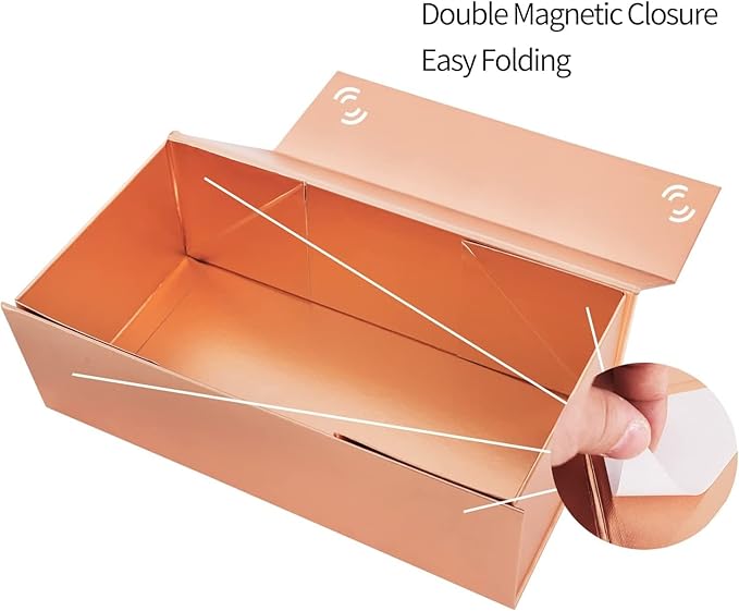 Gift Boxes 12"x6"x4" with Magnetic Closure Lid Gift Boxes for Presents,Bridesmaid Gifts Box,Cute Box,Luxury for Gift Packaging, Magnetic Gift Box for Wrapping Gifts (Rose Gold/5PCS)-NeatNest