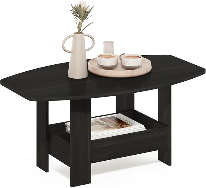 Furinno Simple Design Coffee Table with Storage Compartment, Espresso-NeatNest