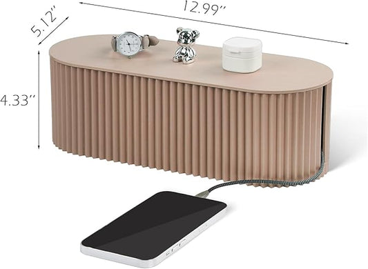 Cable Management Box Large Cable Organizer Box for Power Strips, Surge Protectors, Chargers, Adapters, TV Computer Wires Cable Hider Organizer Box with Cable Ties，Clip Holders - Khaki-NeatNest