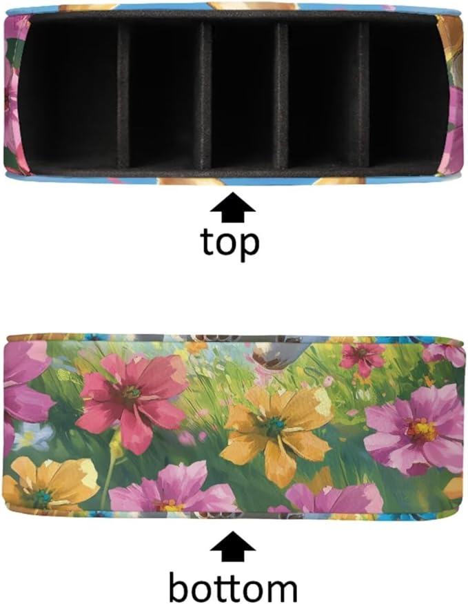 Cute Corgi Dog Bow Tie Print Remote Control Holder with 5 Compartments, Lightweight Office Desk Organizers - Couch/TV Stand/Bedside Table/Home Theater Accessory - Desktop Caddy-NeatNest