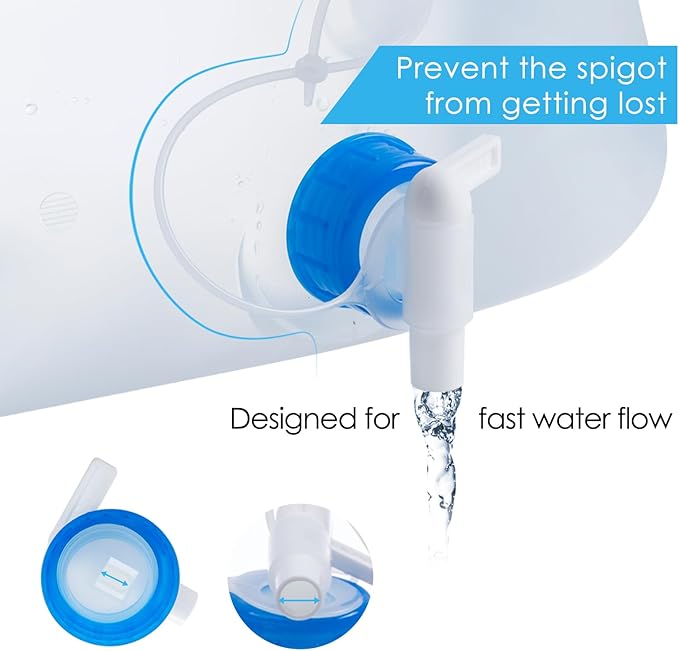 Collapsible Water Jug, 10 Packs 5.3 Gallon BPA Free Camping Water Container with Spigot, Portable Water Storage Carrier for Emergency Survival Hiking Backpacking Outdoors - Food Grade LDPE-NeatNest