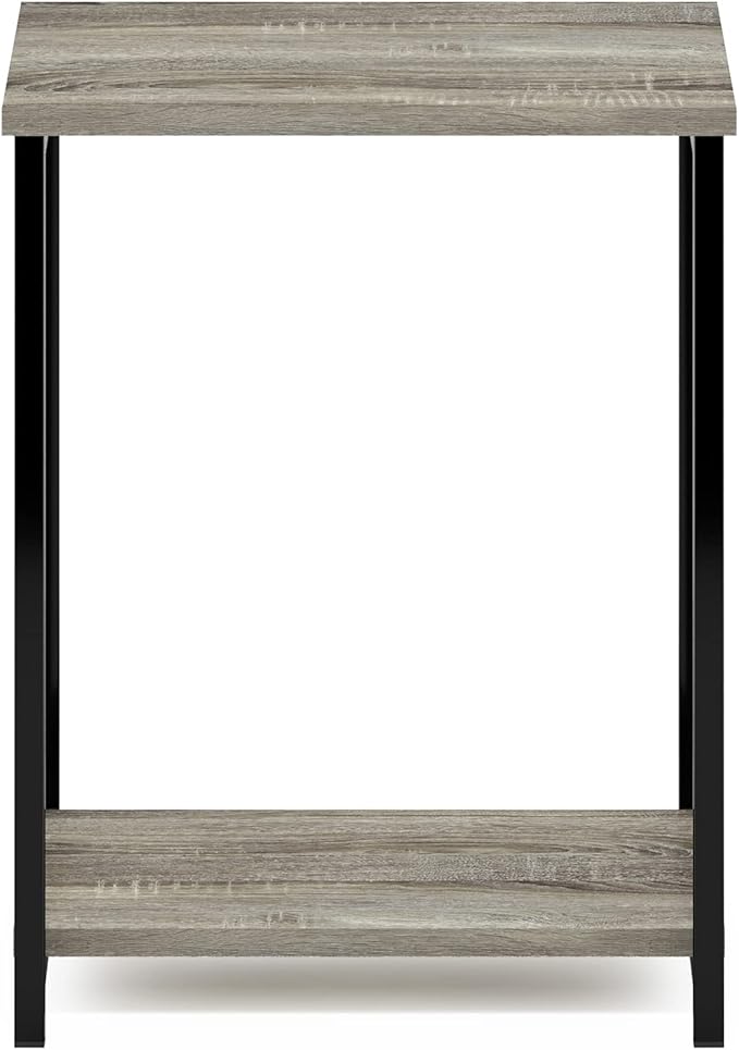 Furinno Simplistic Metal Frame End Table, 1-Pack, French Oak-NeatNest