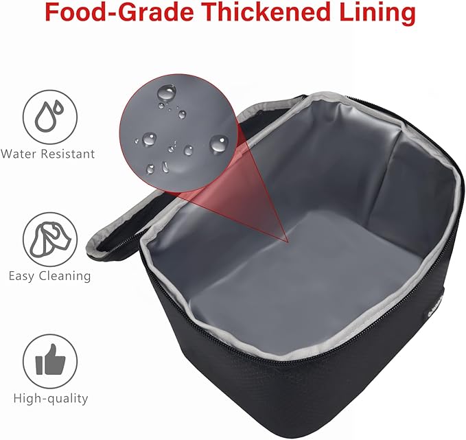 Gloppie Insulated Lunch Bag Lunch Box for Men Women Lunchbox Cooler Bag for Work Picnic, Idea for Gift, Black Honeycomb-NeatNest