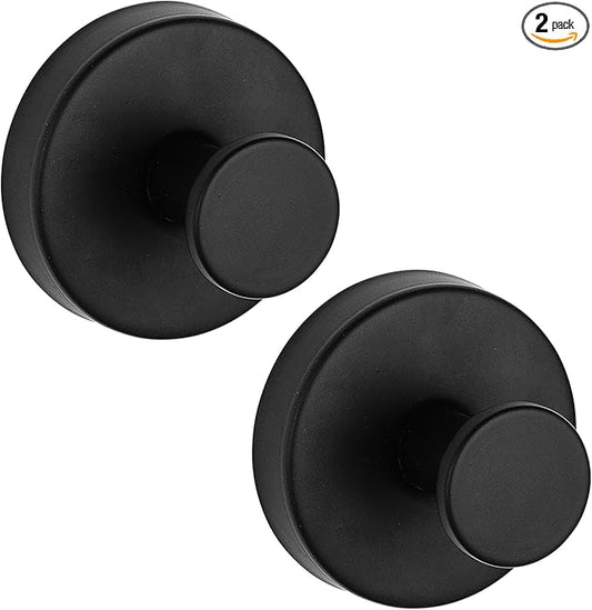 2 Pack Suction Cup Hooks for Shower, Suction Cup Towel Hooks for Bathrooms,Adhesive Wall Hook, SUS304 Waterproof Stainless Steel Hooks for Bathroom, Bedroom, Kitchen, Hotel and Office