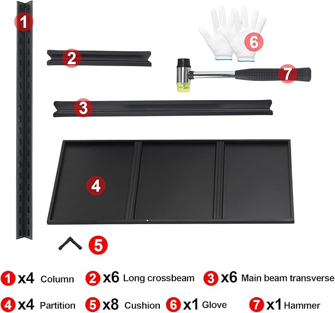 35" H Black Garage Shelving Unit, Garage Storage Shelves 1050LBS Heavy Duty Shelves, Adjustable 3 Tier Metal Shelving Utility Shelf for Home, Basement-NeatNest