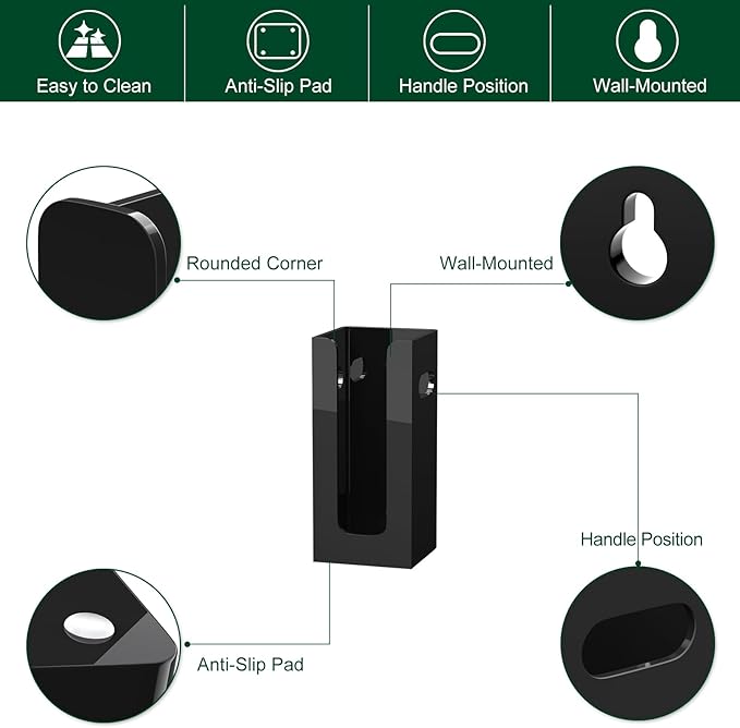 Disposable Coffee Cup Dispenser with Handles, Countertop or Wall Mount Hot/Cold Drink Cup and Lid Holder - Bathroom/Kitchen/Office Acrylic Cup Lid Storage Organizer (1 Compartment, Black)