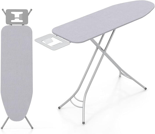GOFLAME Folding Ironing Board, Height Adjustable Ironing Board w/Iron Rest, Removable Cover, Sturdy Metal Frame, 48.5" x 15.5" Compact & Portable Ironing Board for Household (Grey)