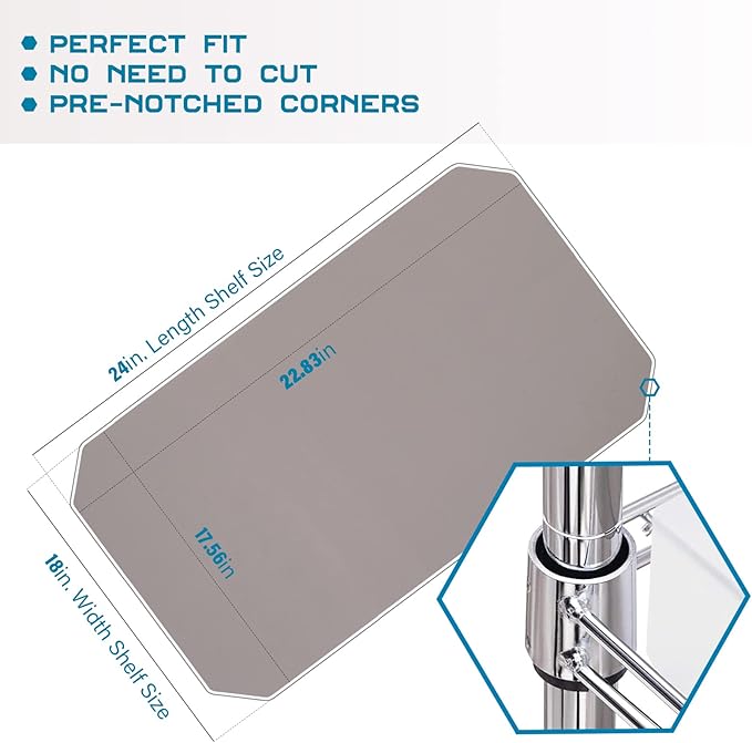 BRIAN & DANY Wire Shelf Liner 18" X 24", Heavy Duty Shelf Liners for Wire Shelving, Waterproof Protector Mats, Set of 5, Charcoal-NeatNest