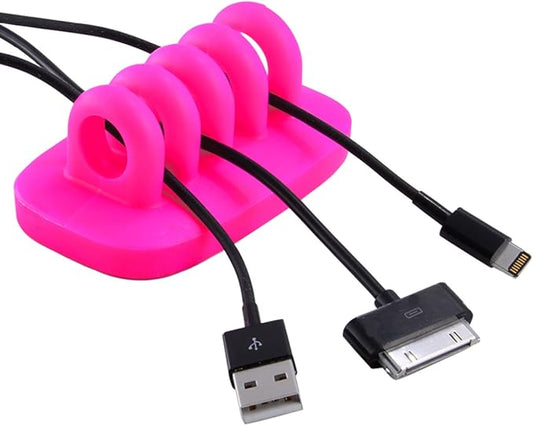 Cable Clip Holder Weighted Desktop Cord Management Fixture (Pink)-NeatNest