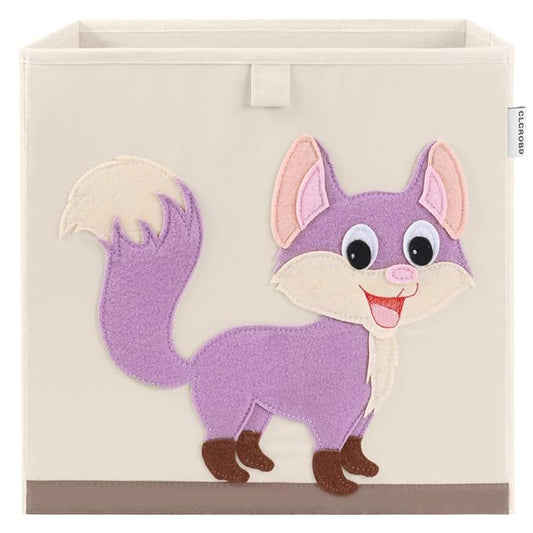 CLCROBD Foldable Animal Cube Storage Bins Fabric Toy Box/Chest/Organizer for Kids Nursery, 13 inch (Fox)-NeatNest