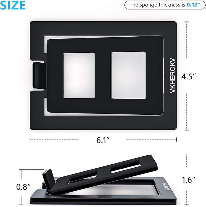 C-1 Desktop Speaker Stands for Small Speakers，Tilted Tabletop Steel Computer Speaker Stands(Pair)，L15.2 x W11.4 x H3.8 Centimetres (Black)-NeatNest