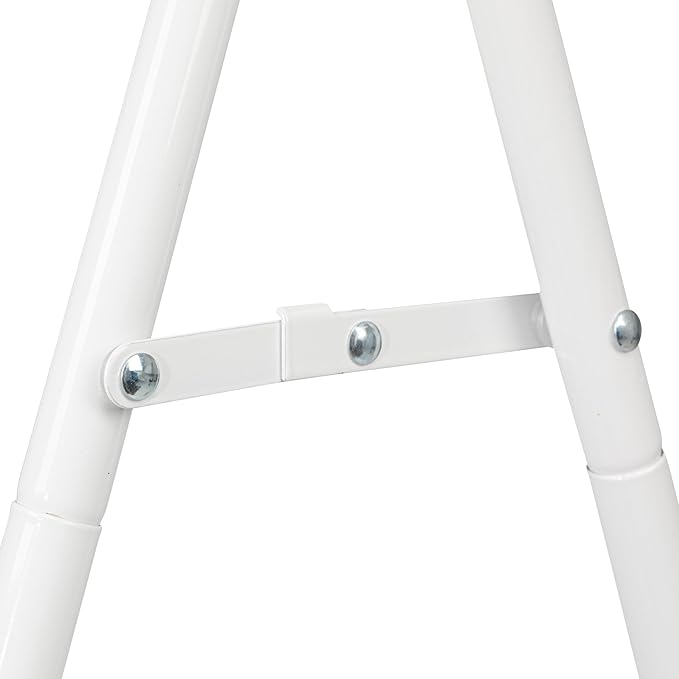 Household Essentials Valet Folding Clothes Rack, Strong Metal X-Frame, Chic Design, Great for Guest and Dressing Rooms, Portable and Easy to Use, Folds Flat, White