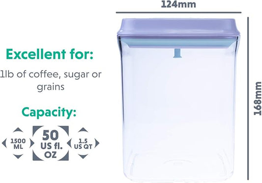 BopTop (1pc - 1500ml) Airtight Food Storage Container – Mechanical Silicone Seal Canister - BPA-Free - 1.5Qt-NeatNest