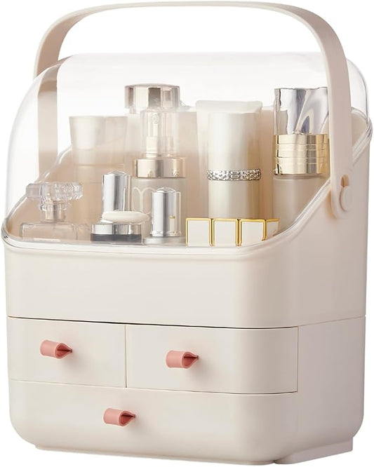 Large Makeup Organizer w Drawers Beauty Organizer Makeup Box Holder Vanity Organization Desk Countertop MakeUp Organizers Bathroom Counter Organizer Skincare Cosmetic Case Stand Dustproof Lid Gift-NeatNest