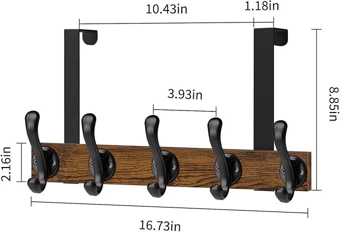 YINMIT Over The Door Hooks, Heavy Duty Over Door Hanger Hook, Over Door Towel Rack, Door Hanger, Door Coat Hanger for Hanging Towels, Clothes, Hats, Back of Bathroom Door