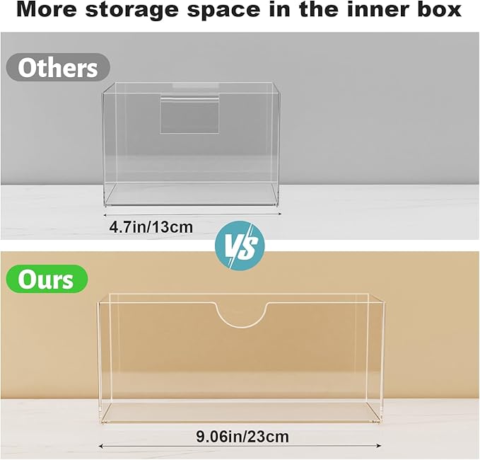 IceFun 4 Pack Large Stackable Storage Drawers,Acrylic Bathroom Kitchen Cabinet Undersink Makeup Organizer With 2 Pack Divider.