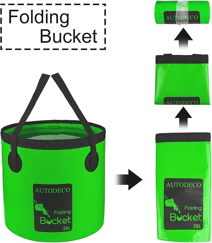 AUTODECO Collapsible Bucket 5 Gallon Container Folding Water Bucket Portable Wash Basin 20L-NeatNest