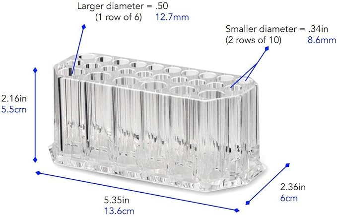 BY ALEGORY Acrylic Eyeliner Organizer & Lip Liner Organizer 26 Space Storage 20 Standard 6 Jumbo Cosmetic Pencil Makeup Display Case Refillable Container-NeatNest
