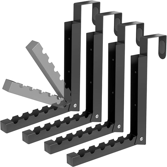 4 Pack Over The Door Hanger, Folding Over The Door Drying Rack for Laundry,Overdoor Hanger Hook,Small Clothes Drying Rack for Dorm Portable Black