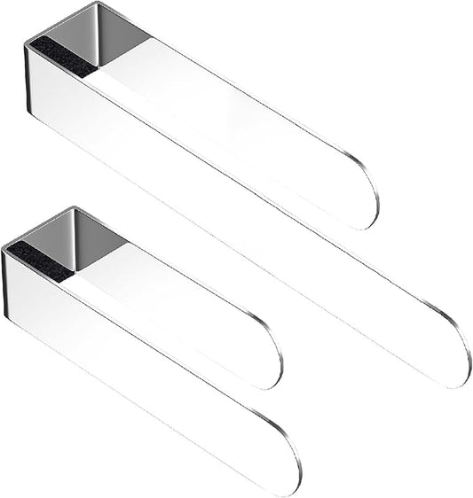 HUFEEOH Adhesive Hand Towel Holder, 8 Inch Sticky Towel Bar and 14 Inch Towel Holder Wall Mounted, Stainless Steel Kitchen Towel Holder Hand Towel Rack for Bahtroom Hotel RV (Polished Silver-8"&14”)