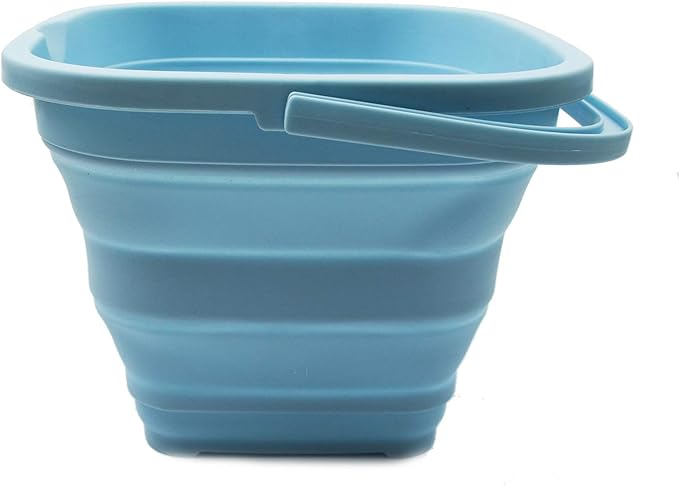 SAMMART 11L (2.9 Gallon) Collapsible Rectangular Handy Basket/Bucket (1, White/Sea Angel)-NeatNest