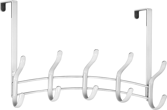 LYNK Professional® Home™ Over Door Hooks Rack - 10 Hook Over Door Hanger - Over Door Towel Rack - Hanging Towels or Clothes - for Bathroom, Bedroom or Laundry Room – Lifetime Ltd. Warranty - White