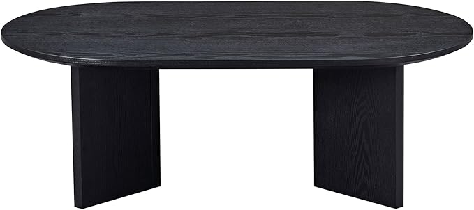 KEVINSPACE W39.37 Oval Coffee Table for Living Room Home ModernCoffeeTable with Design CoffeeTable Legs Wood Accent Center Table Mid Century Minimalist Tea Table Cocktail Table Office Black
