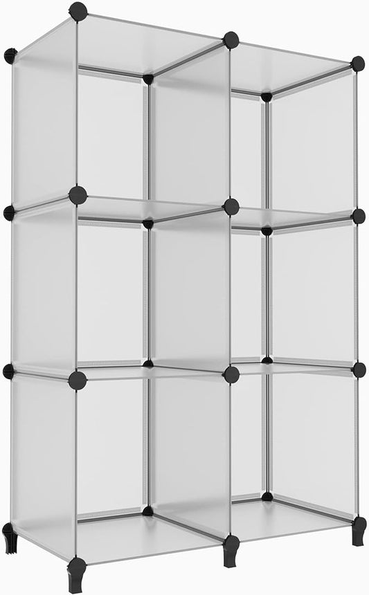 HOMIDEC 6-Cube Light Grey Cube Storage Organizer, Modular Storage Shelf with Hammer, Bin Cabinet Closet Bookshelf for Living Room, Bedroom, Office, Each Cube Size 11.8 x 11.8 inch-NeatNest