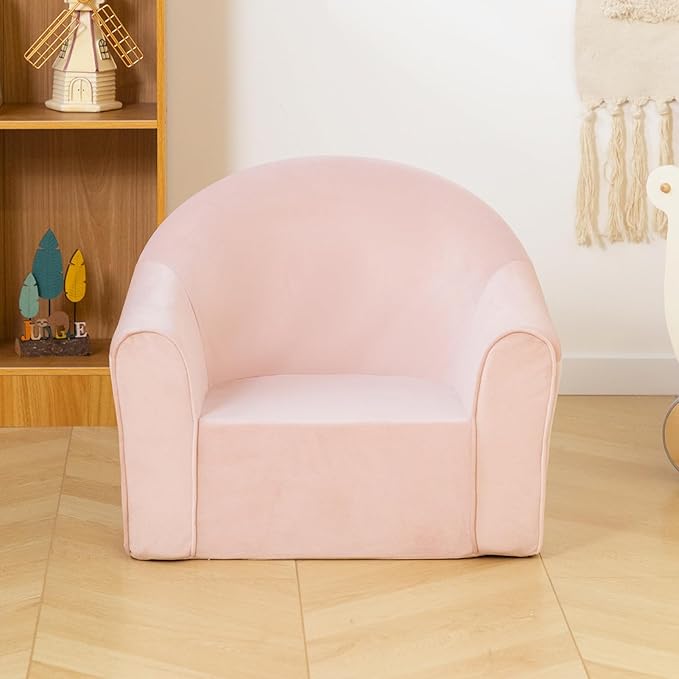 ALIMORDEN Adorable Toddler Chair, Snuggly Soft Foam Seat for Little Ones with Removable Washable Cover - Small Kids Reading Couch, Pink-NeatNest
