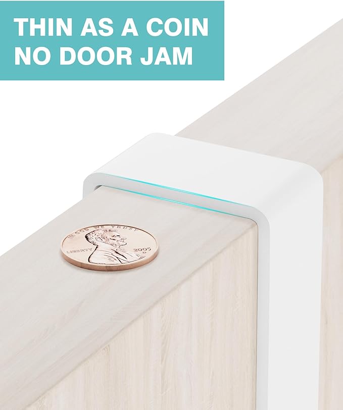 Mop and Broom Holder Wall Mount, No Drill Over the Door Broom and Mop Holder with 4 Slots and 2 Hooks, Wood Tool Hanger for Laundry, Cabinet, Kitchen, Garage