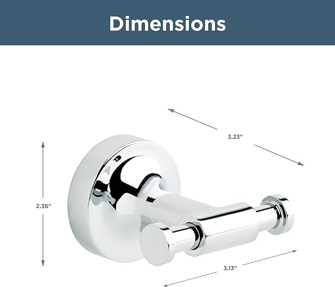 Franklin Brass Voisin (1-Pack) Towel Hooks Polished Chrome Bathroom Hooks Wall Mounted for Robes & Towels 2-Prong Hand Towel Hook Holder Kitchen, Bath, Bathroom Accessories VOI35-PC