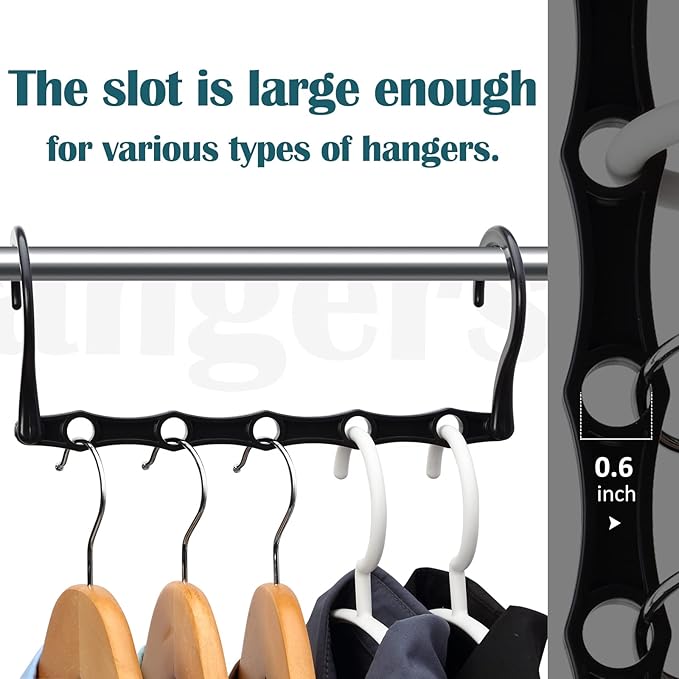 AMKUFO Closet Organizers and Storage 20 Pack Hanger Organizer Magic Hangers Space Saving Hanging Plastic for Heavy Clothes, Dorm Room Bedroom Home RV Car Camper Organization Essentials-NeatNest