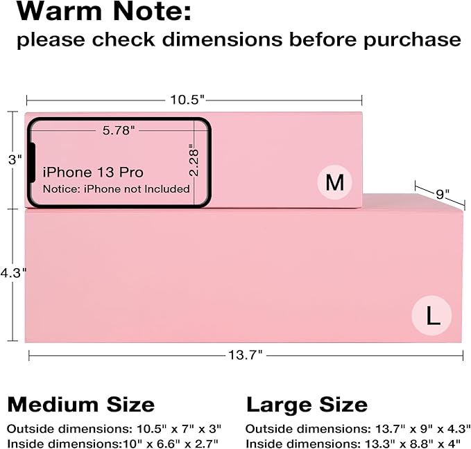 Aimyoo Pink Collapsible Gift Box with Magnetic Closure Lids 13.8x9x4.3 in, Large Bridesmaid Groomsman Proposal Boxes, Rectangle Present Box for Graduation Birthday Storage 1 Pack-NeatNest