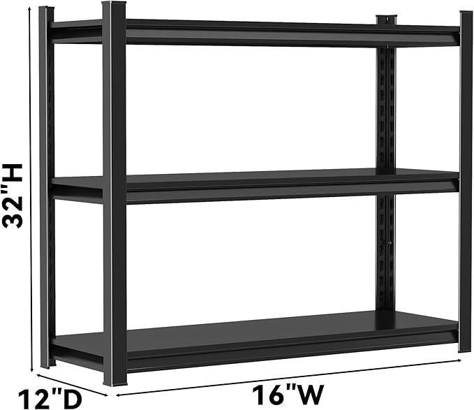 3 Tier Metal Shelf Unit - Compact Storage Solution for Small Spaces in Bedroom, Living Room, Kitchen, Balcony