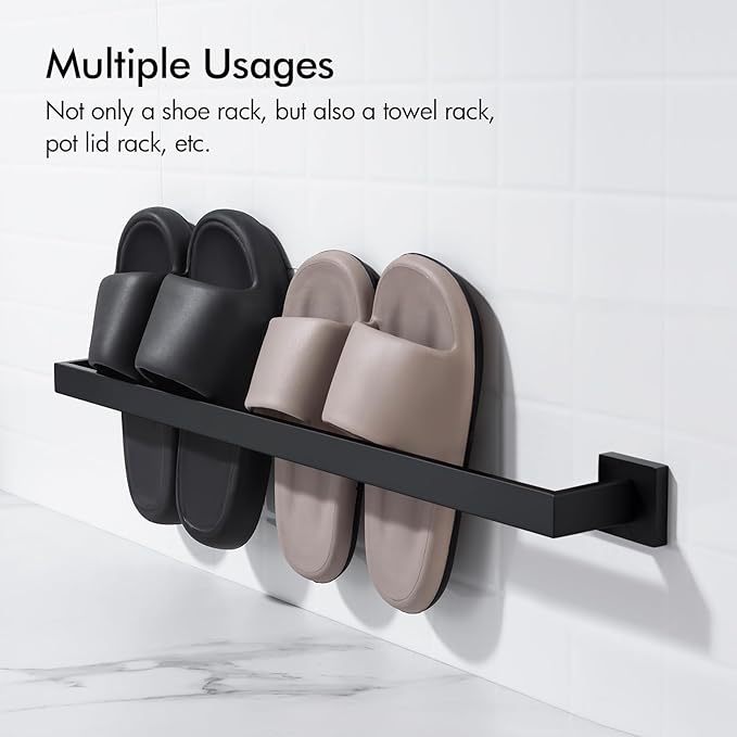 BANOLUX Towel Rack, 36-Inch Single Towel Bars for Bathroom, Towel Racks for Bathroom Wall Mounted SUS304 Stainless Steel Hand Towel Holder Organize Heavy Duty, Matte Black Towel Bar