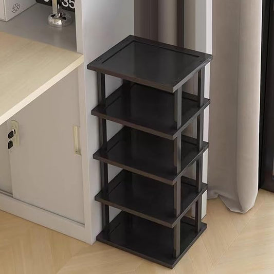 Vertical Shoe Rack - Tall Narrow Shoe Rack Organizer for Small Spaces,5 Tier Bamboo Shoen Shelf for Entryway,Closet,Corner,Doorway,Skinny Shoe Shelf Space Saving Shoe Storage,Free Stackable DIY-NeatNest