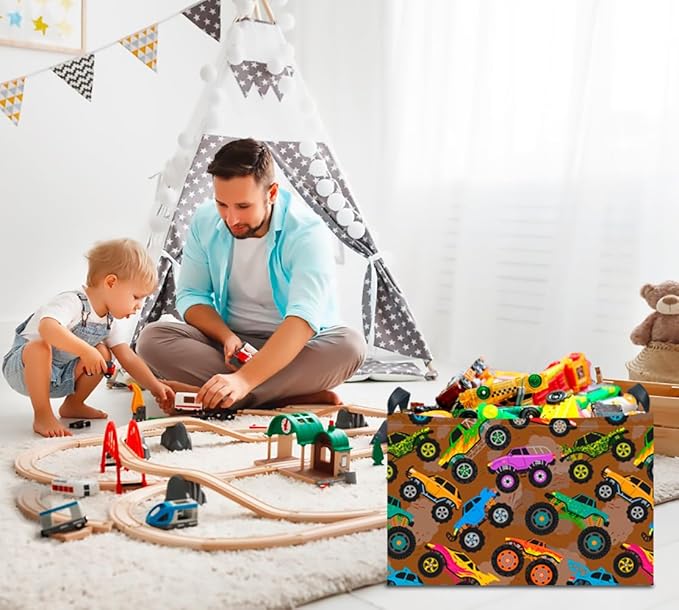 CLOCOR Rectangular Easter Gift Basket Empty,Waterproof Toy Bin,Books Box,Room Decor(Truck)-NeatNest