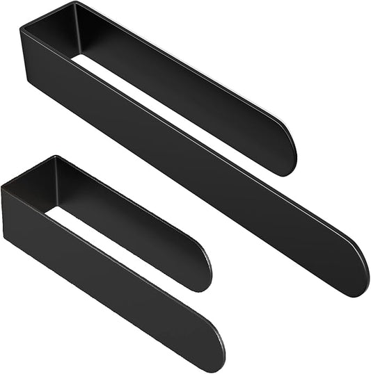 HUFEEOH Adhesive Hand Towel Holder, 8 Inch Sticky Towel and 14 Inch Bar Towel Holder Wall Mounted, Stainless Steel Kitchen Towel Holder Hand Towel Rack for Bahtroom Hotel RV Kitchen (Black 8"&14”)