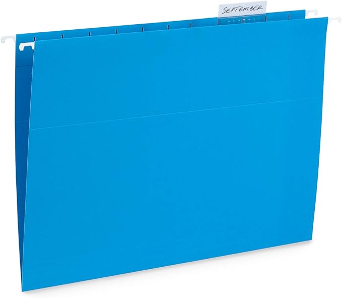 Blue Summit Supplies Hanging File Folders, 25 Reinforced Hang Folders, Designed for Home and Office Color Coded File Organization, Letter Size, Blue, 25 Pack-NeatNest