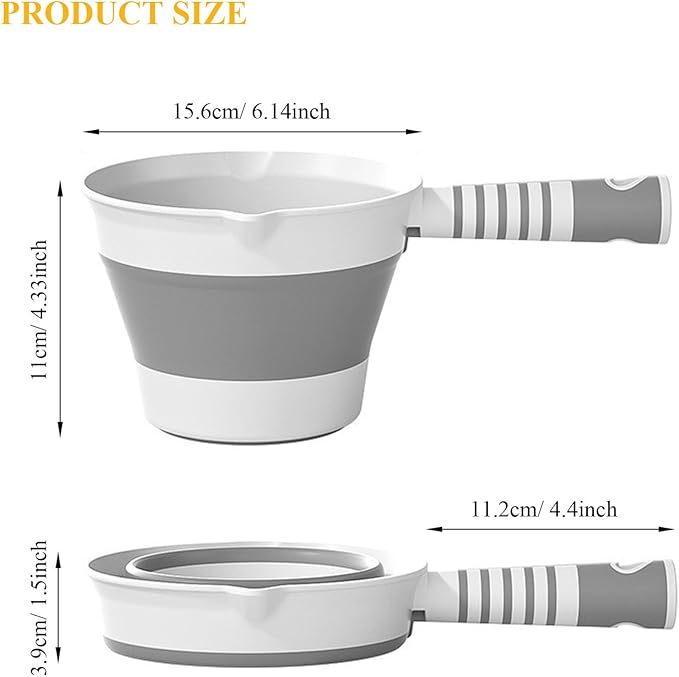 Folding Water Ladle Collapsible Water Dipper Water Scoop Foldable Bath Ladle Portable Ladle for Kitchen Bathroom Camping Travel-NeatNest